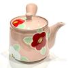 Hasami ware by Yamashita with a glazed camellia and floral approximately 450ml teapot, hand-painted Touen, pattern,