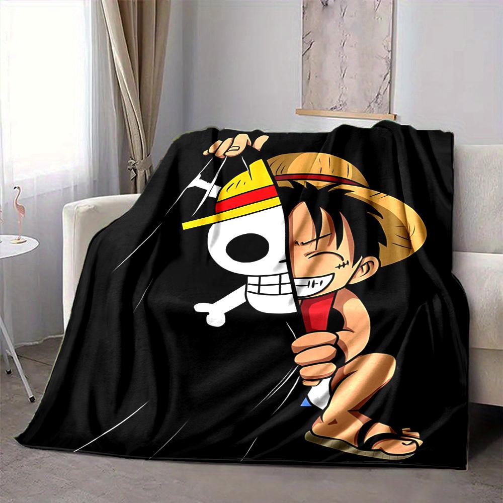 1 шт. Плед One Piece Мягкий Теплый Всесезонный Плед для Дивана, Кровати, Автомобиля, Офиса Яркий Цветной Дизайн, Прочный и Уютный Подарок