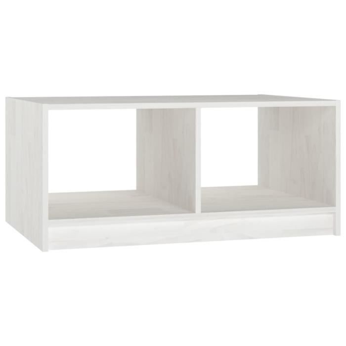 VidaXL Table basse Blanc 75x50x33,5 cm Bois de pin massif