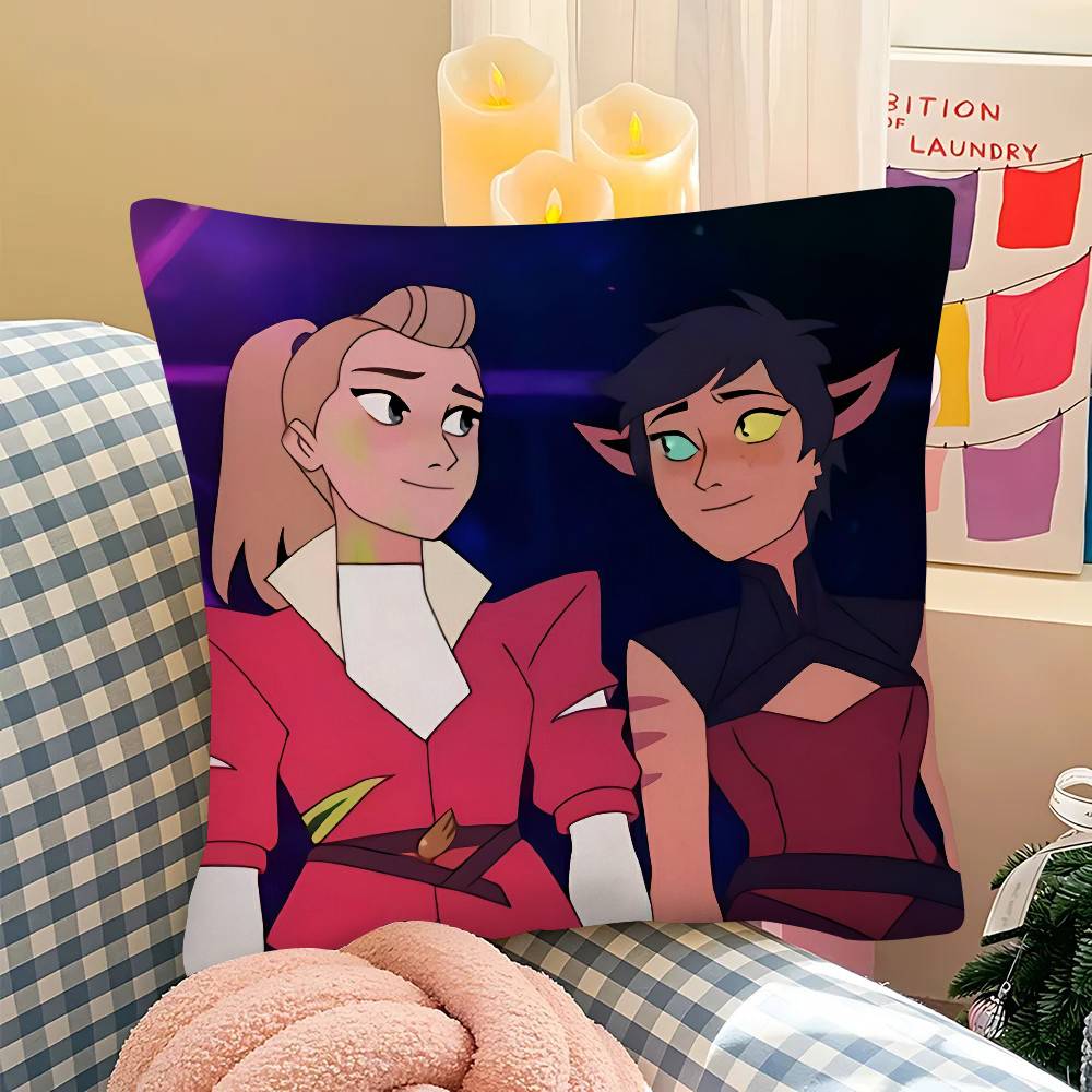 pc CCatradora Shera Vintage Anime Pillow Case Fashion Square Pillowcase Bedroom Sofa Room Ins Decoration Leisure