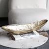 Designer Creative Boat Fruit Plate Ornaments High-end Light Luxury Living Room Modern Model Room Dining Table Tray Soft Decorations