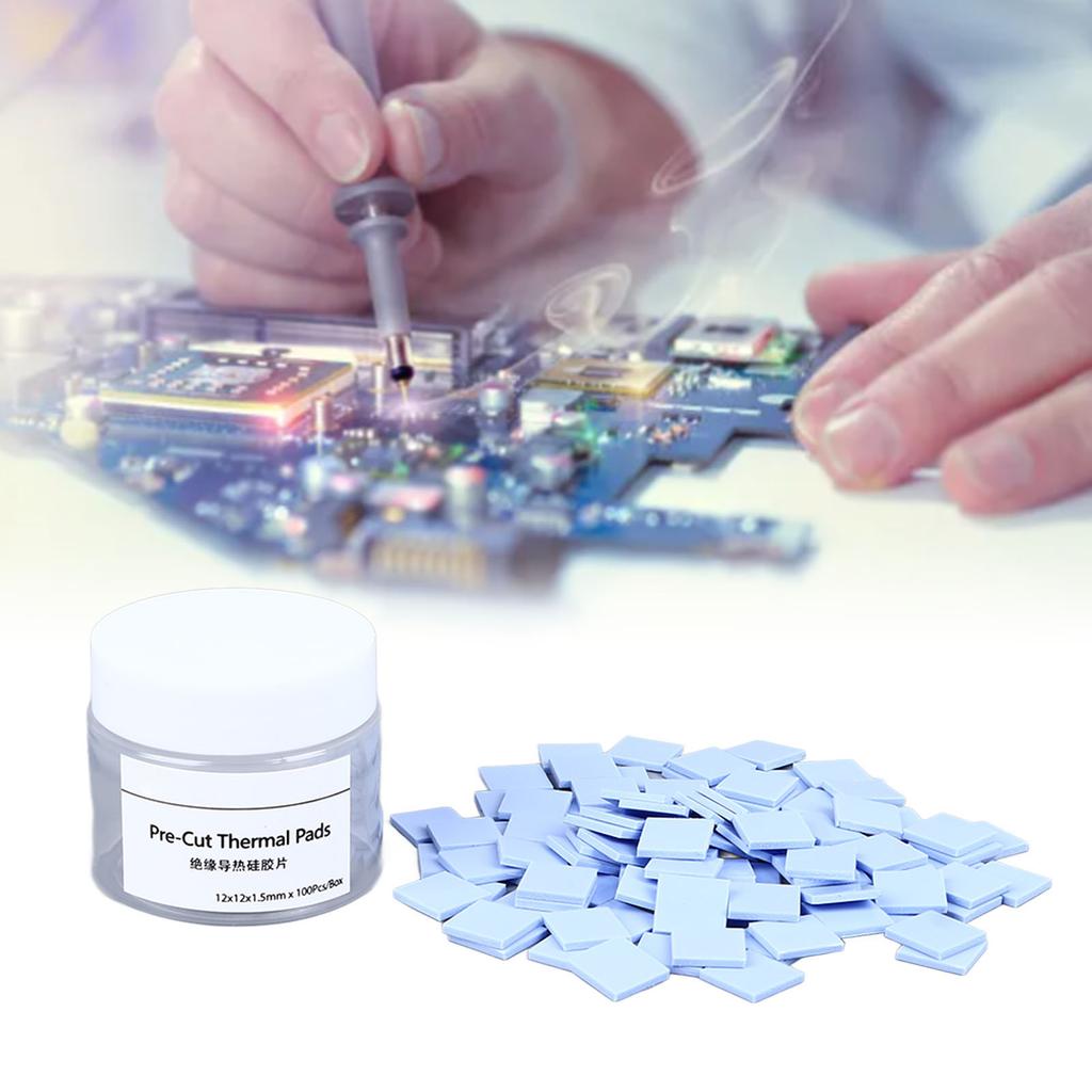 100 шт. теплопроводящая силиконовая термопластина для микросхемы LED IC SMD DIP синяя