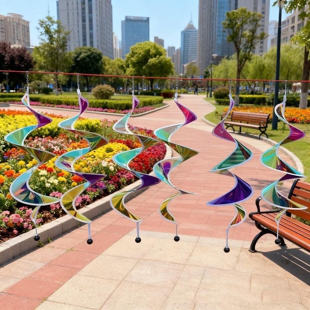 1 шт. Ветряной вертушка Случайный цвет Воздушный шар Вращающийся Цветные ветряные вертушки Радужный Пластиковый материал Полосы для ветра Пикник