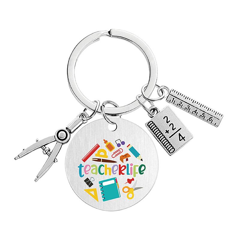 Teacher Key Chain Thank You Teacher Text Popular Pendant Key Chain Teachers'Day Pendant Gifts For Teachers