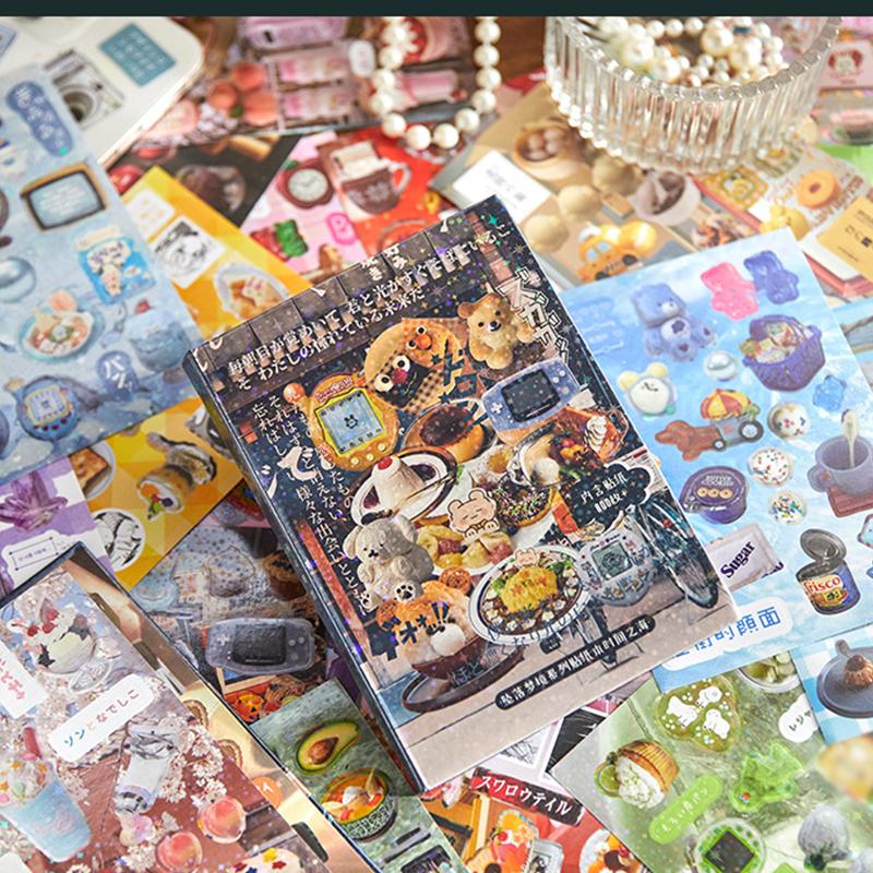 45 листов Винтажная книга декоративных стикеров для вырубки Каваий стикеры для ноутбука Скрапбукинг Креативные стикеры для DIY украшения Подарки