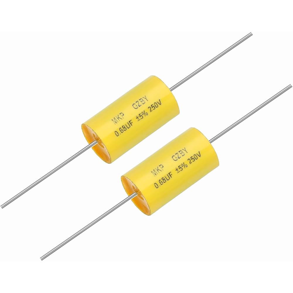 uxcell 0.68uF MKP Film Capacitors 250V Axial Non-Polarized for Audio Speakers - Pack of 4