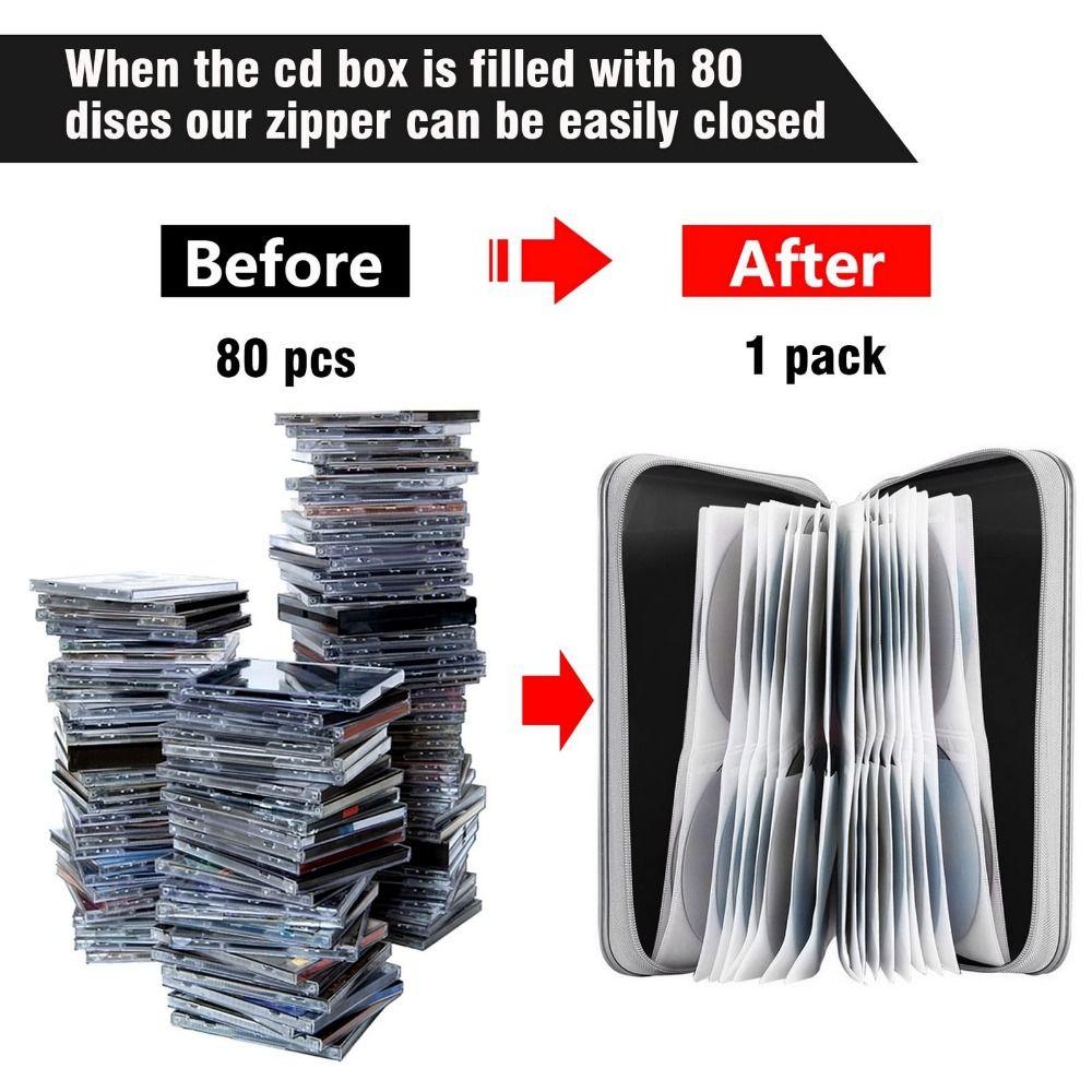 Кейс-держатель на 80 CD, жесткий пластиковый кошелек для CD, коробка для хранения медиа, кейс для DVD, альбом для CD/DVD