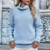 IHUASU Женский осенне-зимний свободный свитер с высоким воротом, однотонный свитер большого размера