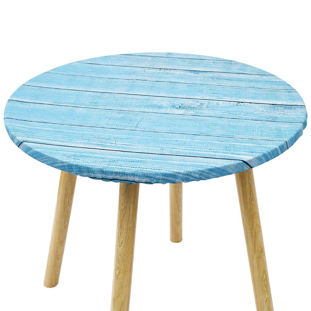 Круглая скатерть с цветочным принтом, текстура дерева, винтажная, для помещений и улицы, водонепроницаемая, эластичная, декоративная скатерть для пикника