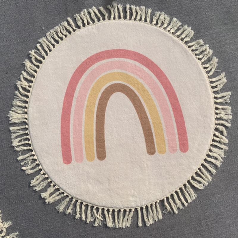 Круглый ковер с кисточками Винтажный ковер для детской комнаты Детская комната Гардеробная ковер у кровати