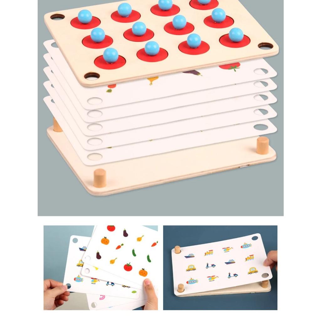 Baby Wooden Memory Match Chess Montessori Game Kids Party Game Wooden Educational Toy Interaction Game Ability Toy for Children