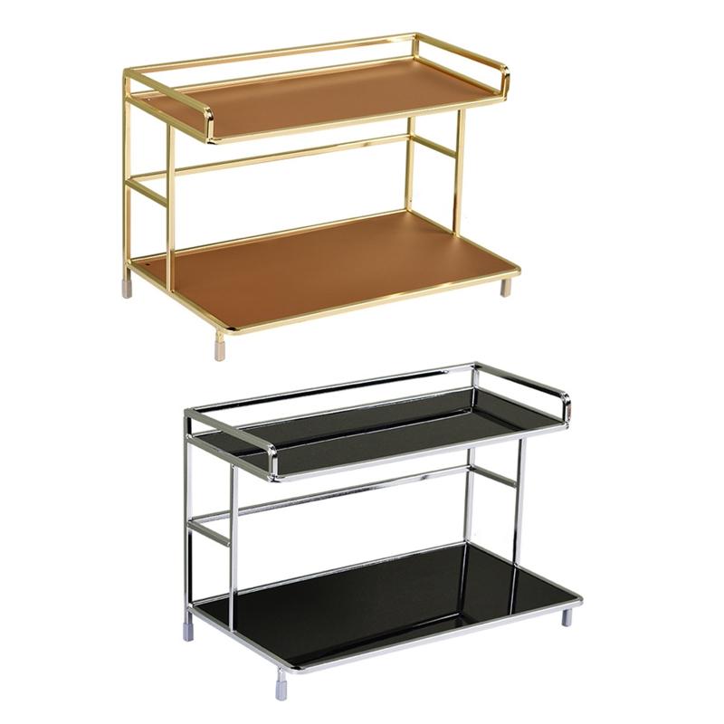 2 Tier Storage Holder Countertop Stand Organizer Household Organization for Home Bedroom Dormitory Cosmetics