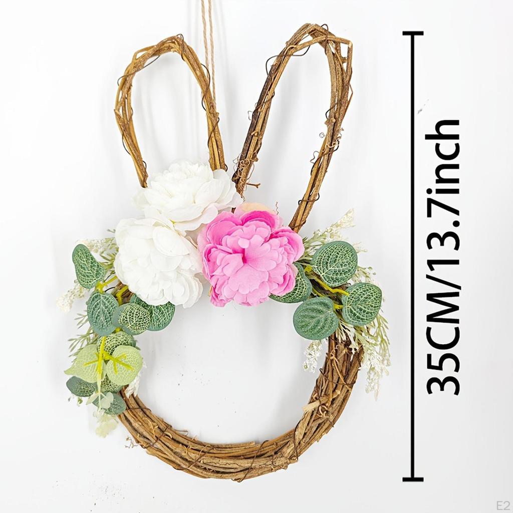 Венок пасхального кролика, подвесное украшение, подарок на вечеринку, весеннее украшение, гирлянда, искусственные цветы