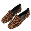 Brown Leopard Velvet Ballet Flats Women Mary Jane Flats Shoes Leopard Print Round Toe Flat Shoes for Women Size 36-43