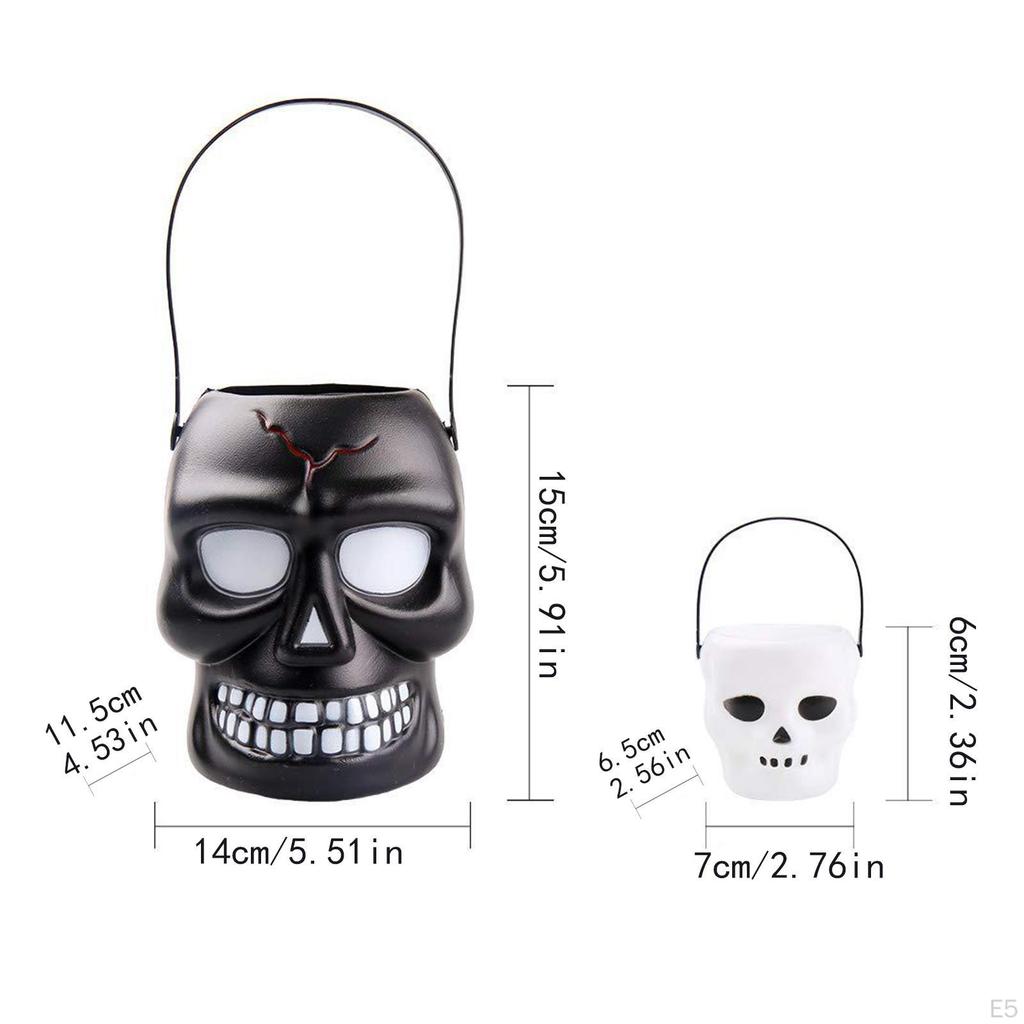 Хэллоуинские ведерки с ручкой Декоративные миски для конфет в виде скелетов для мальчиков и девочек для вечеринки
