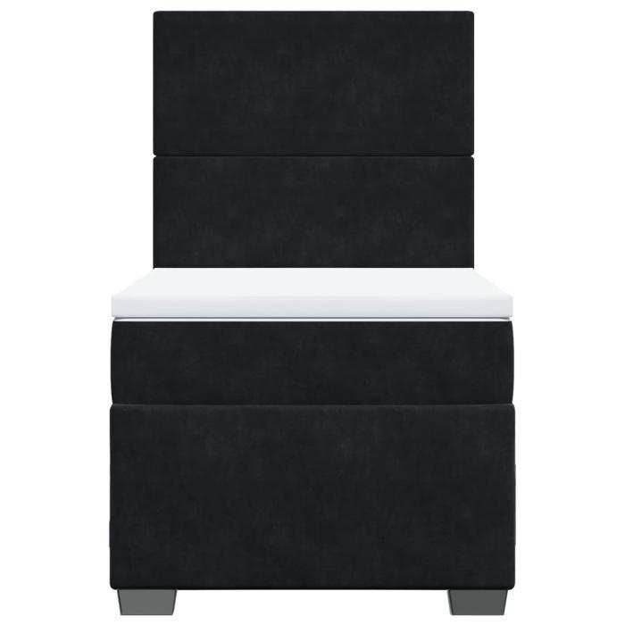 Maison Exclusive - Sommier à lattes de lit avec matelas Noir 90x200 cm Velours