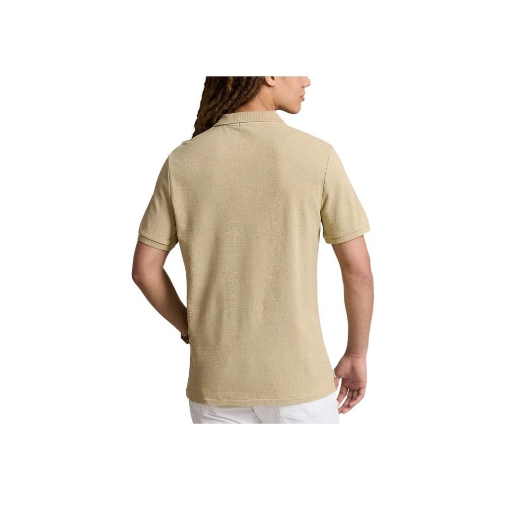 Polo Ralph Lauren Solid Logo Вышитый Повседневный Короткий Рукав Поло Рубашка Мужская Топы Пляжно-Бежевый MNPOKNI1N822752-250