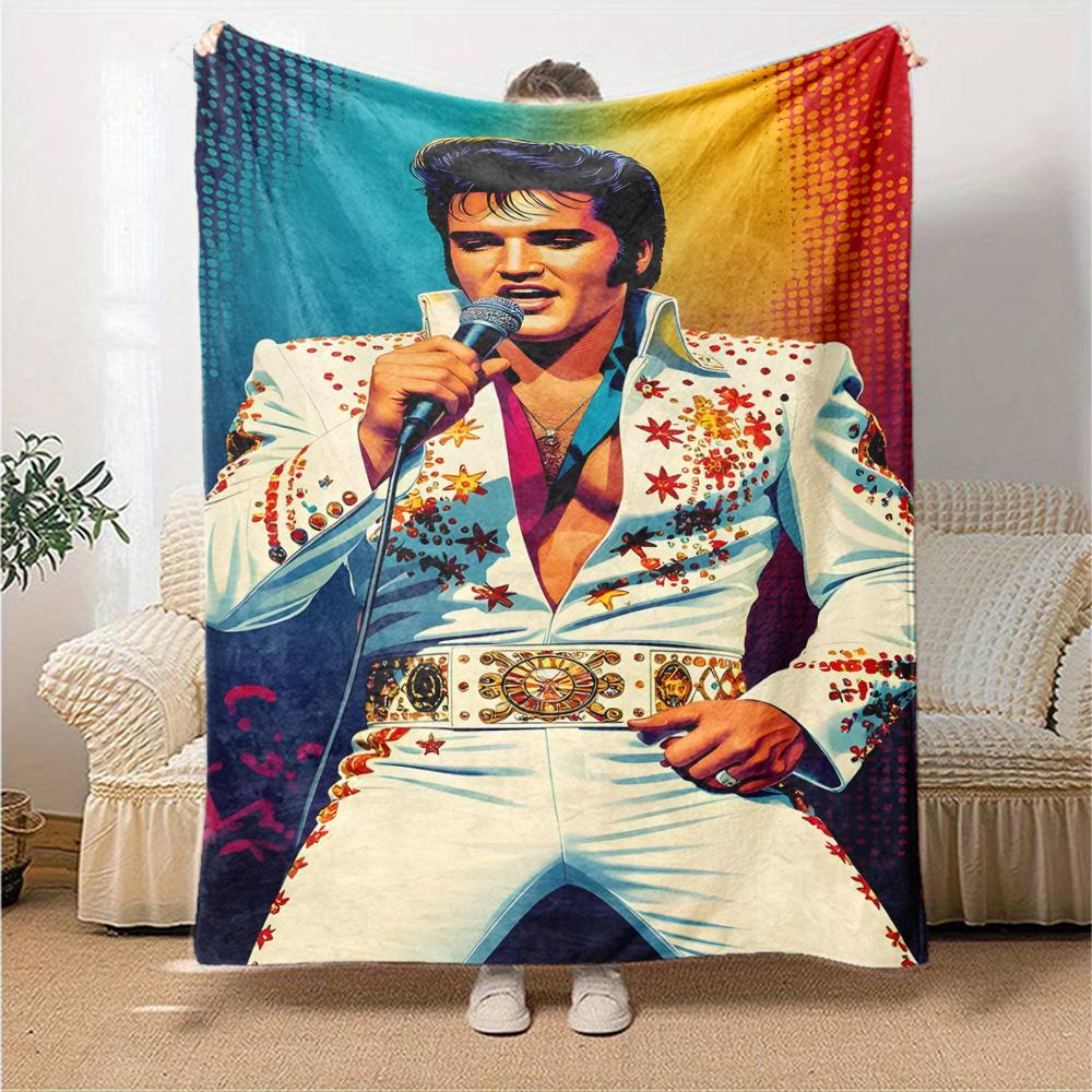 Elvis Presley Blanket Comfortable Great for Bedding Bed Livingroom Four Seasons Multipurpose Modern Style Perfect Gift for Relatives and Friends