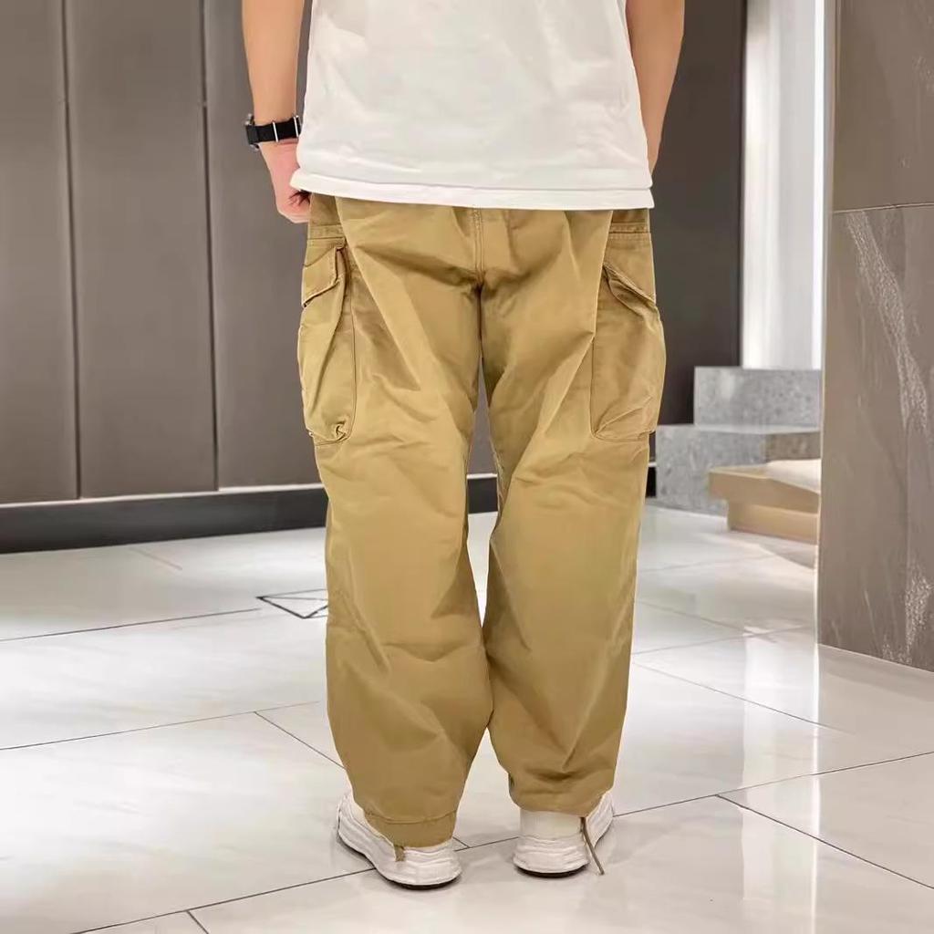 Unisex Japanese Retro Outdoor Workwear Straight-Leg Summer Casual Cargo Pants