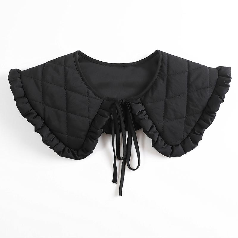Women Thick False Collar Shawl Padded Quilted Plaid Texture  Necklace Scarf Winter Capelet Neck Cover Warmer Dropshipping