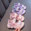 Girls' Sandals 2025 Summer New Beach Sandals Soft Bottom Anti Slip Girls' Shoes Cartoon Children's Shoe Cute Glitter Girl Shoes