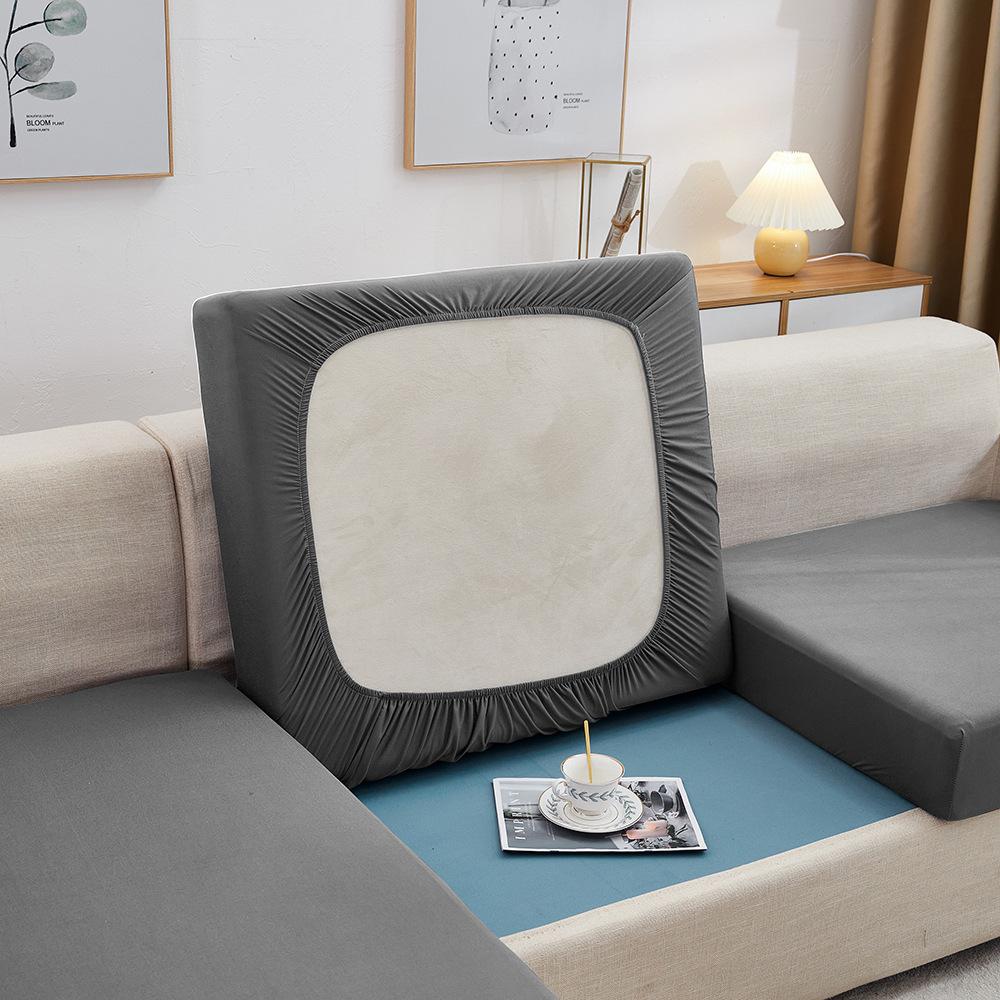 Solid Silk Sofa Cushion Cover Living Room Home Slipcover Protector L Shap Single Couch Pad Seat Covers Case
