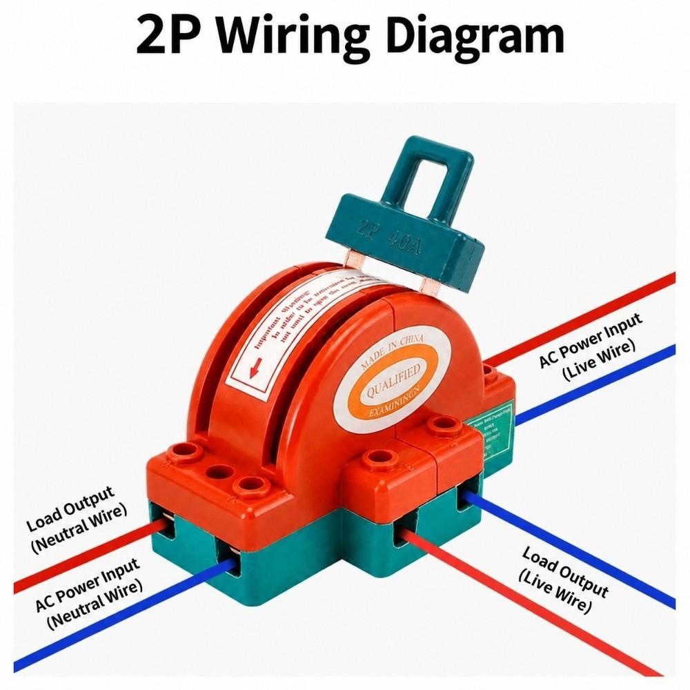 63A Double Throw Switch 380V AC Manual Transfer & Disconnect Switch For Industrial Applications
