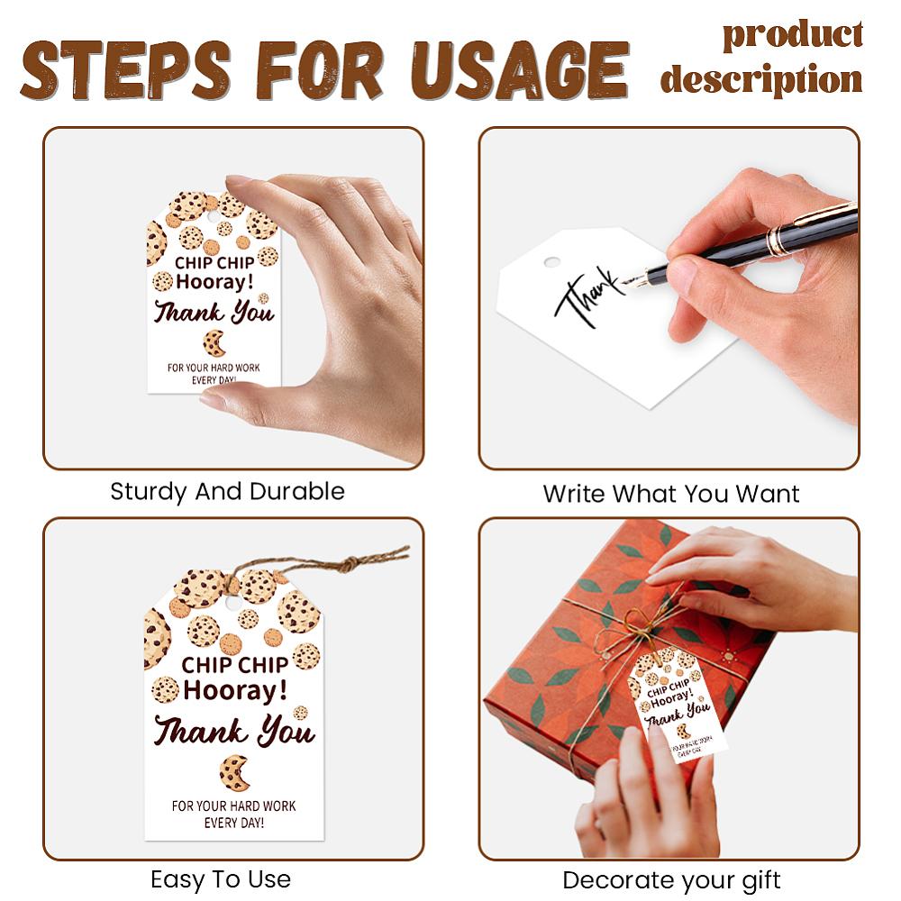 1set 80pcs 4 styles Printed Paper Thank You Gift Tags Rectangle 7.7x5.1cm Hole: 5mm 20pcs/style