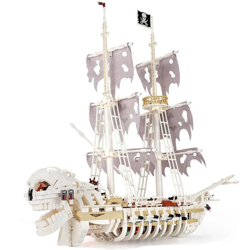 1592 шт. Конструктор Пиратский корабль-череп Приключенческая лодка Классическая модель Сборные кирпичики Настольная витрина DIY Игрушки Подарки для детей