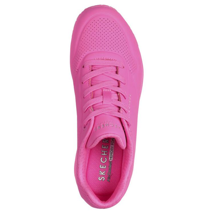 Skechers Uno Stand On Air Мягкие Удобные Низкие Повседневные Кроссовки Женские Розовый 73690-HTPK