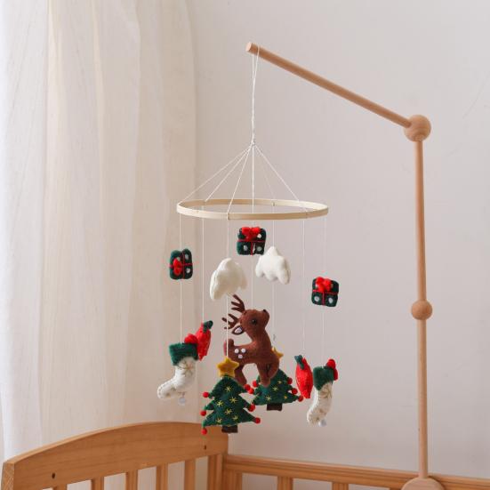 Рождественские ясли Мобиль Ручной работы Праздничный Декор для детской с Оленем Деревом Мягкий