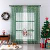 Рождественские украшения, прозрачные занавески с принтом для рождественской вечеринки, тюлевые шторы с рисунком рождественской елки для гостиной