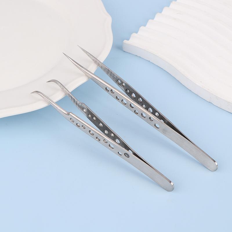 2 шт. Промышленные пинцеты Электроника Антистатические Изогнутые Прямые наконечники Прецизионные Нержавеющие Наборы ручных инструментов для DIY Пинцеты Ремонт телефона
