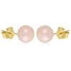 [M7114] - Gold Plated 'Mineralia' Rose Quartz Earrings - 10 Mm