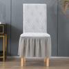 New Skirt Jacquard Chair Cover Solid Color European Rattan Hotel Dining Chair Cover Home Elastic Chair Cover