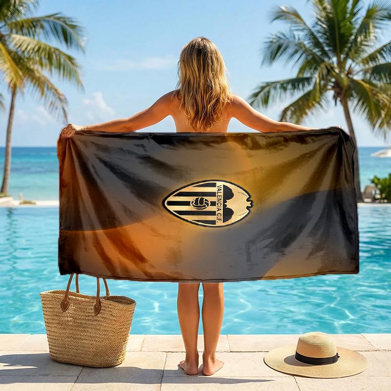 Valencia FC print Quick Dry Beach Towel Microfiber Absorbent Portable Travel Swimming Towel