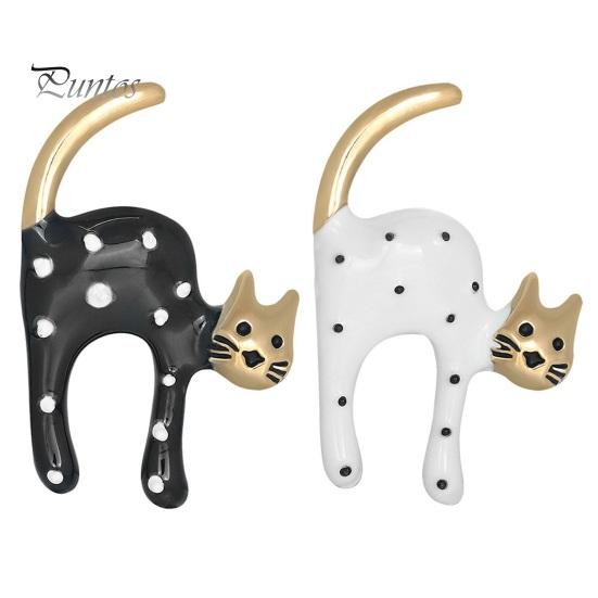 Эмалированная мультяшная брошь в форме пятнистого кота, изысканный значок с лацканами, пальто, шаль, сумка, булавка, аксессуары, ювелирные изделия, подарок