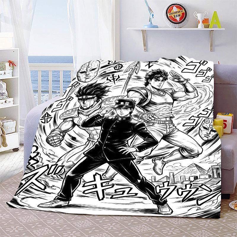 JoJo Anime Blanket Flannel Throw Soft Warm Lightweight Blanket for Bed Sofa Cozy Home Decor Use -QJY