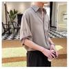 Hanging Five Quarter Sleeve Shirt For Men, Ice Silk Non Ironing Trendy Brand Top, Loose And Versatile Men'S Short Sleeved Shirt, Summer