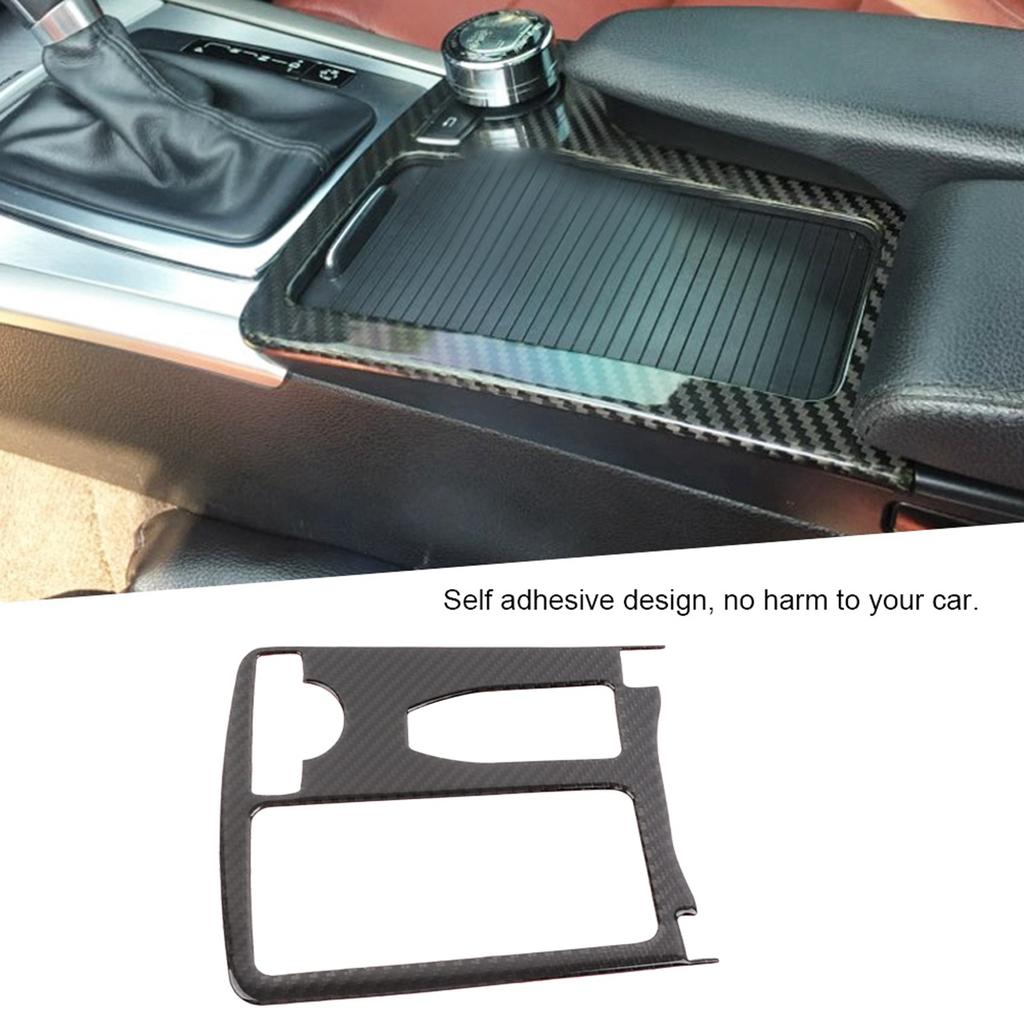 Carbon Fiber Water Cup Holder Trim Cover Fit for C Class W204 07 13
