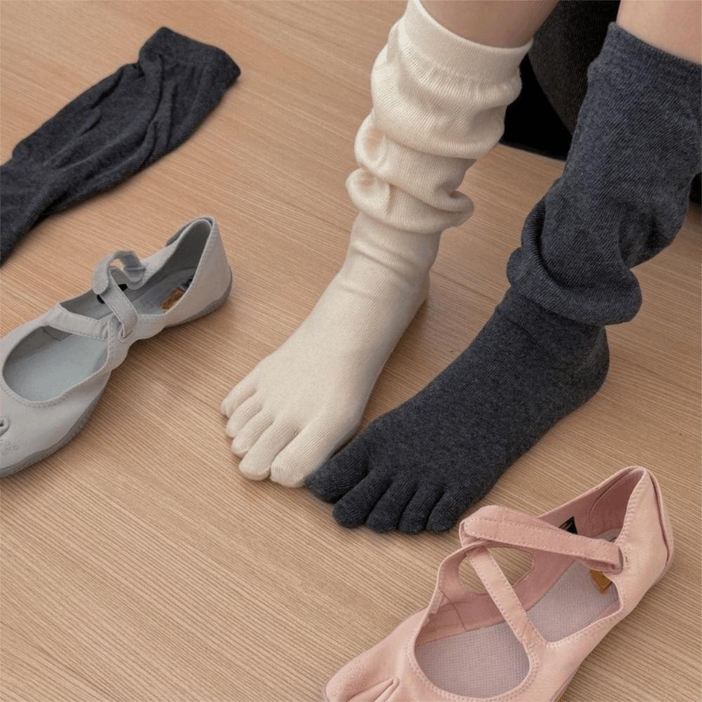 Однотонные носки с пятью пальцами Хлопковые носки с пятью пальцами Милые носки с разделенными пальцами Для девочек