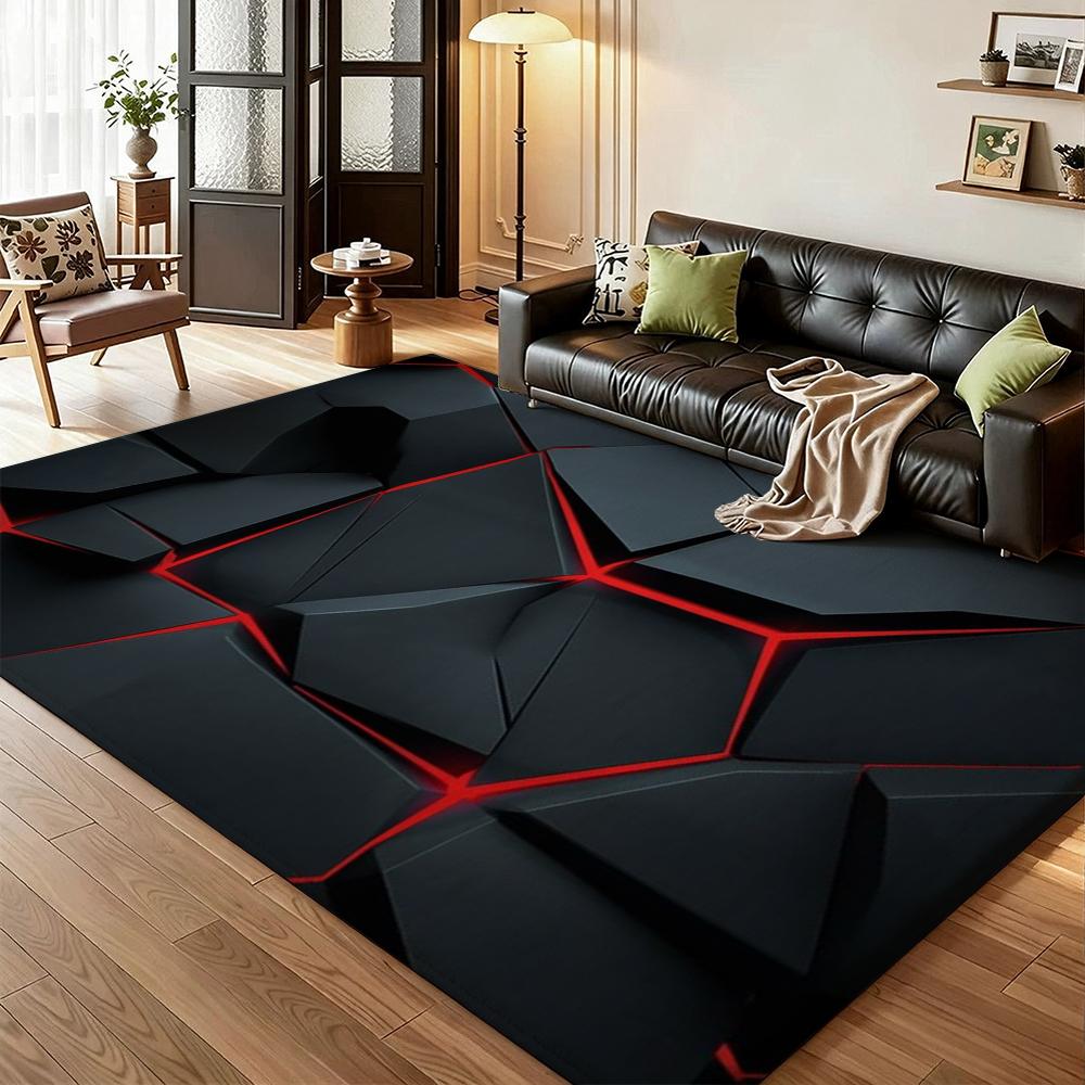 Neon Geometry Indoor Rug Durable Stainresistant Easyclean Carpet For Bedroom Kitchen Bathroom Home Decor Birthday Gift