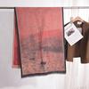 Autumn and winter atmosphere, students wear beautiful outfits, sunset afterglow printing shawl, fashionable and high-end elegant scarf