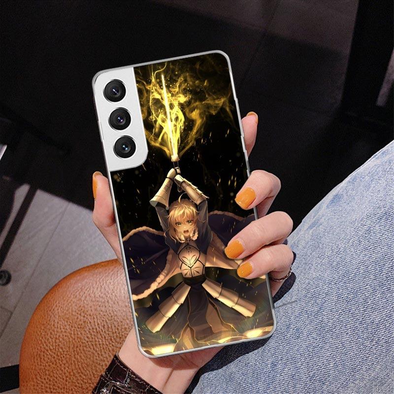 Чехол для телефона Fate Zero Stay Night Saber для Samsung Galaxy S24 S25 Edge S26 Ultra S23 S22 S21 Plus S20 FE + Персонализированная печать Cov