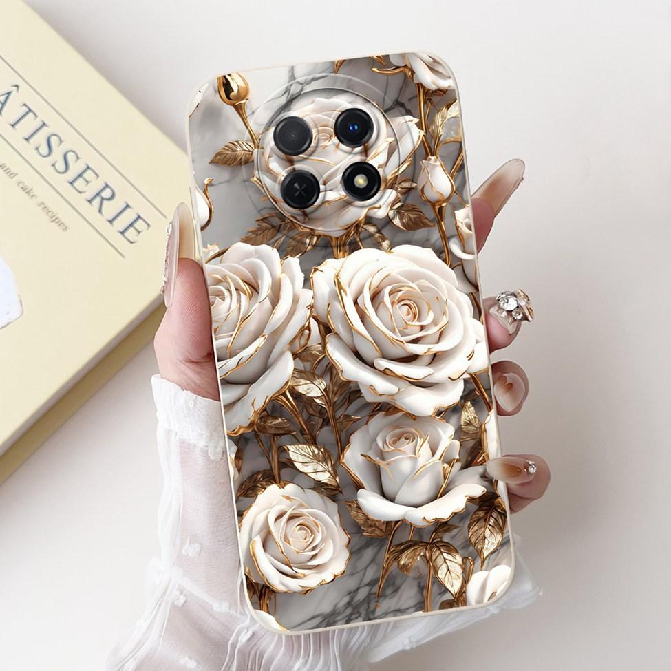 For Realme 12 5G Case For Realme 12X 5G Cover RMX3998 Luxury Fashion Flowers Kawaii Girl Cute Cat Shockproof Phone Case Funda
