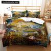 Oil Painting Landscape King Queen Duvet Cover Eiffel Tower Bedding Set Natural Scenery Quilt Cover Polyester Comforter Cover