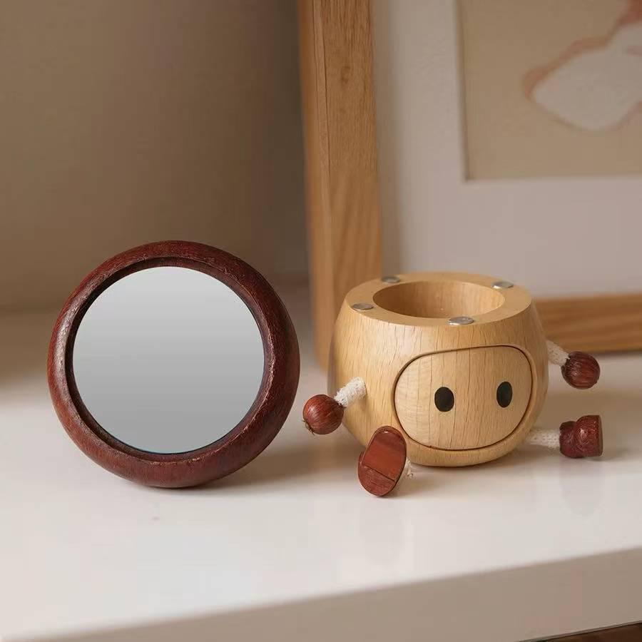 Орнаменты «Чесночный человек» в виде гриба и хурмы из массива дерева - Креативная коробка для хранения сувениров и мелких предметов