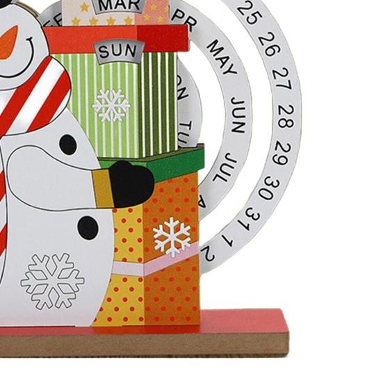 Рождественский вечный календарь, деревянный диск, вечный календарь, ручной вращающийся деревянный блок, настольный календарь для домашнего офиса