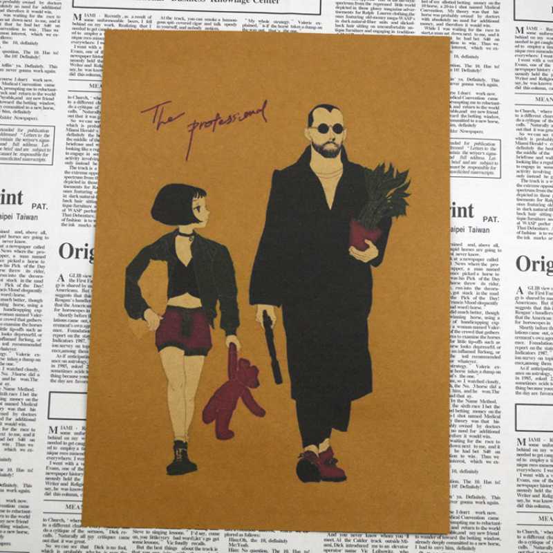 Free Shipping: Leon Lyne Killer Classic Retro Movie Poster - Nostalgic Kraft Paper Decorative Art