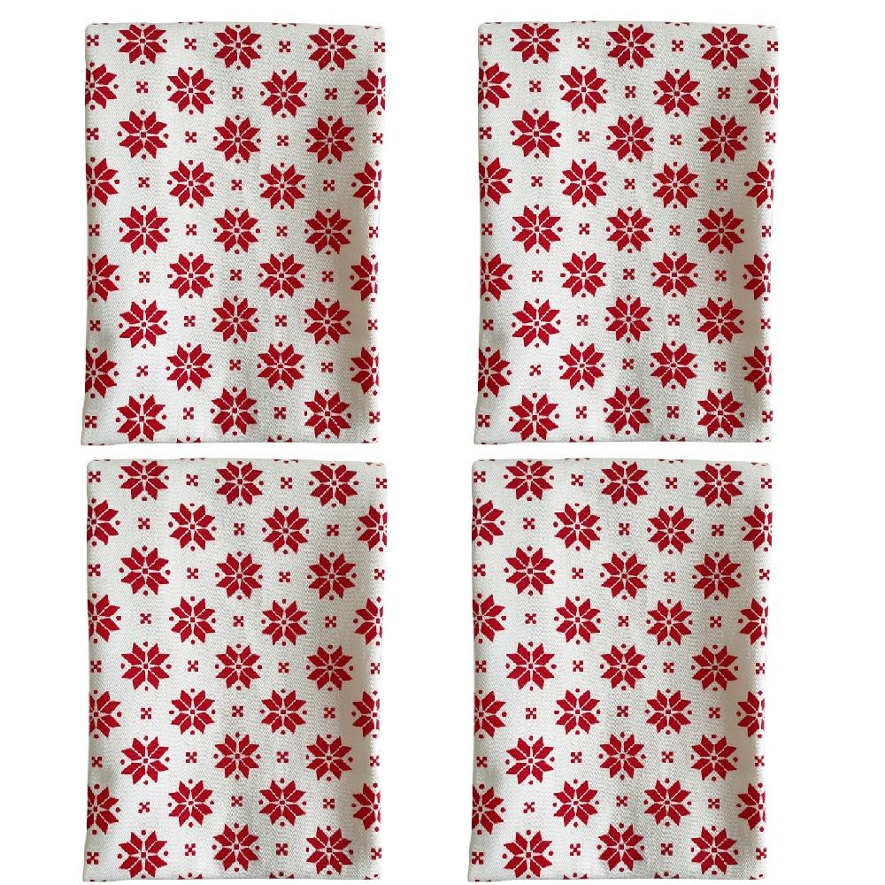 3 шт. Хлопковое кухонное полотенце для чая Рустикальная снежинка Тряпка для посуды Праздничная салфетка для стола на праздничный ужин Украшение стола 45*60 см